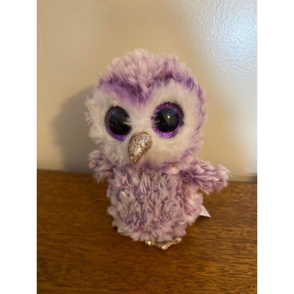 Ty Beanie Moonlight 6" Plush Purple Owl